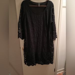 Alfani Woman 2x black overlace dress
